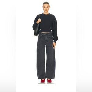 Agolde Wide Leg Jeans in Washed Black
